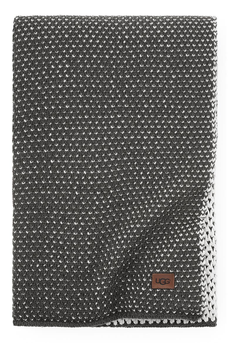 Mara Throw Blanket, Main, color, CHARCOAL/ SNOW