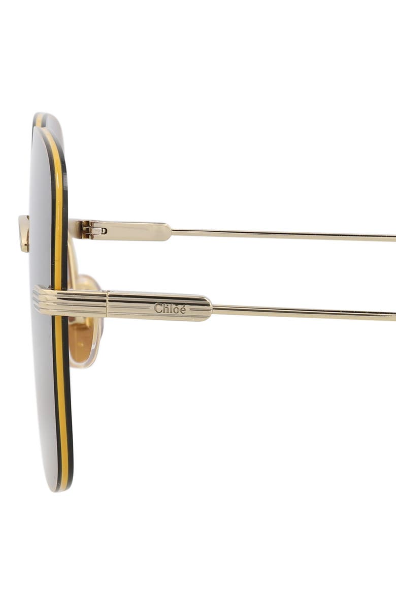 Chloé 61mm Square Sunglasses, Alternate, color, Gold Gold Violet