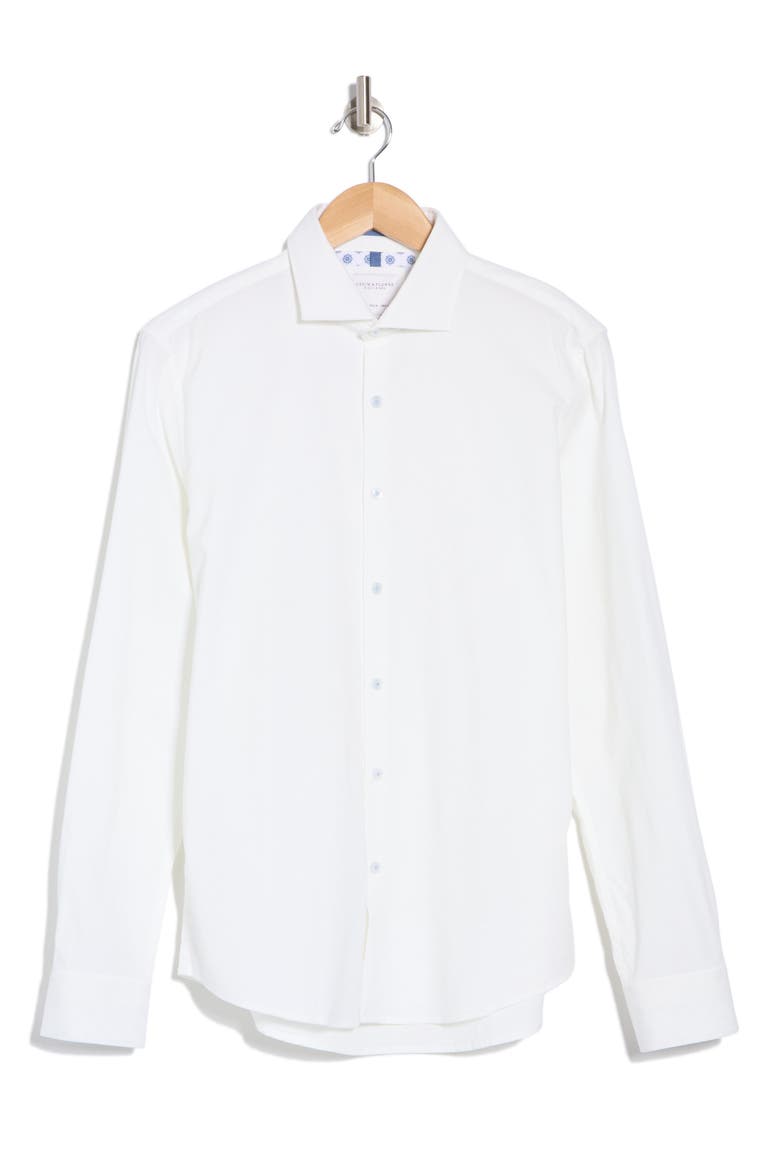 White Service Long Sleeve Button-Up Shirt, Alternate, color, WHITE