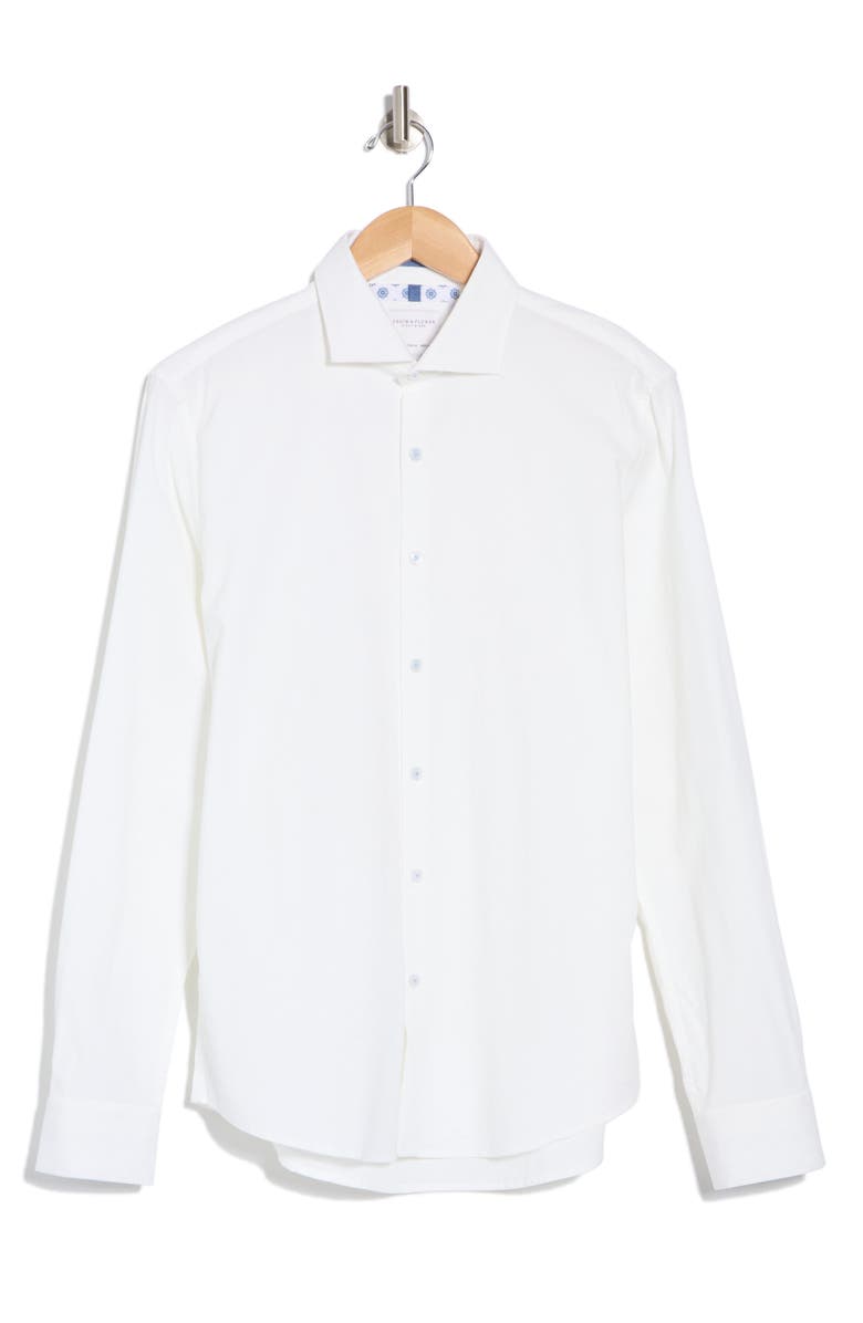 DENIM AND FLOWER White Service Long Sleeve Button-Up Shirt, Alternate, color, White