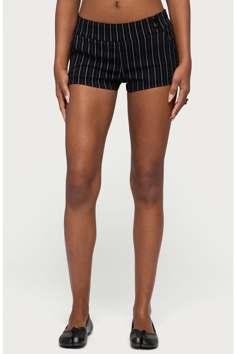 Violetta Stripe Microshorts, Main, color, BLACK
