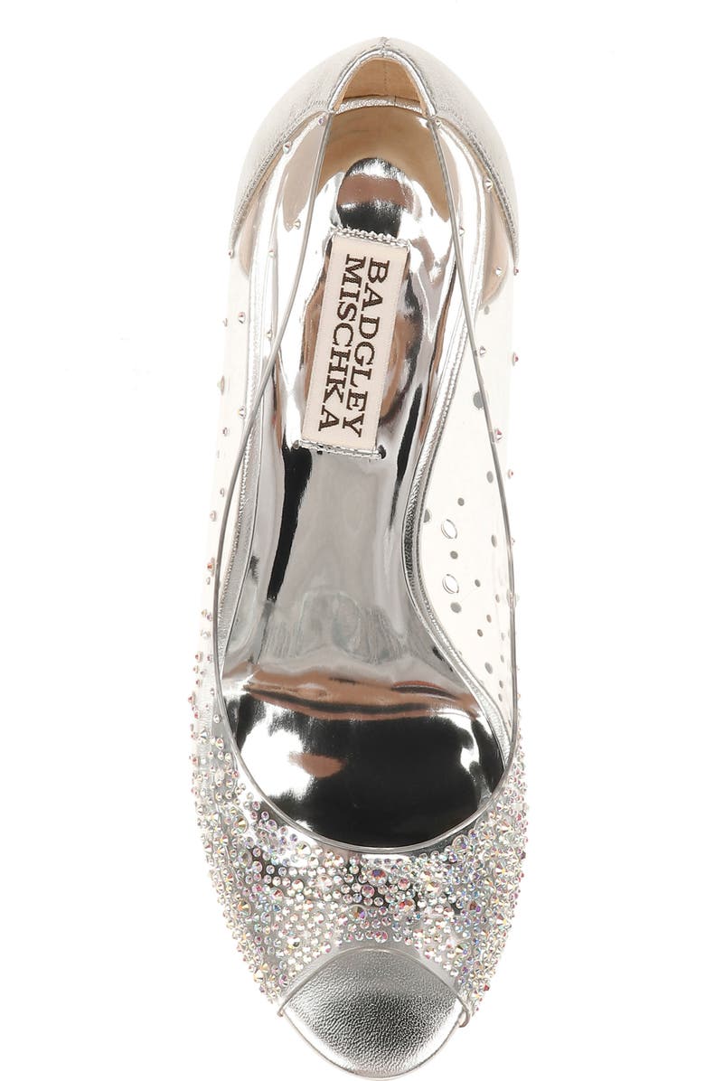 Badgley Mischka Collection Ginata Embellished Peep Toe Pump, Alternate, color,