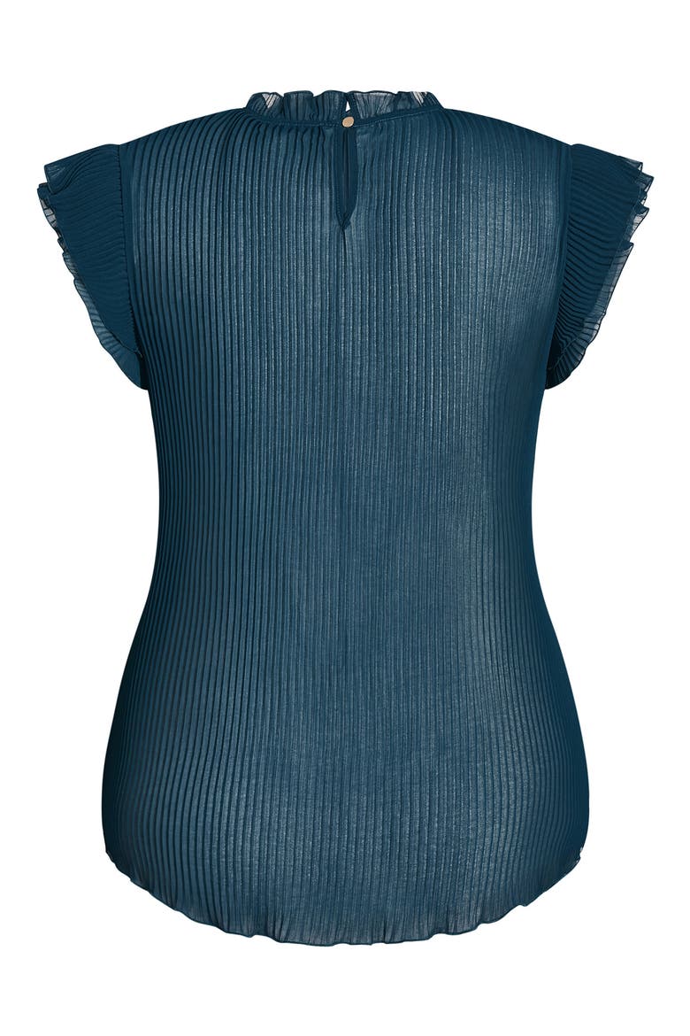 Off Beat Ruffle Sleeve Top, Alternate, color, PETROL