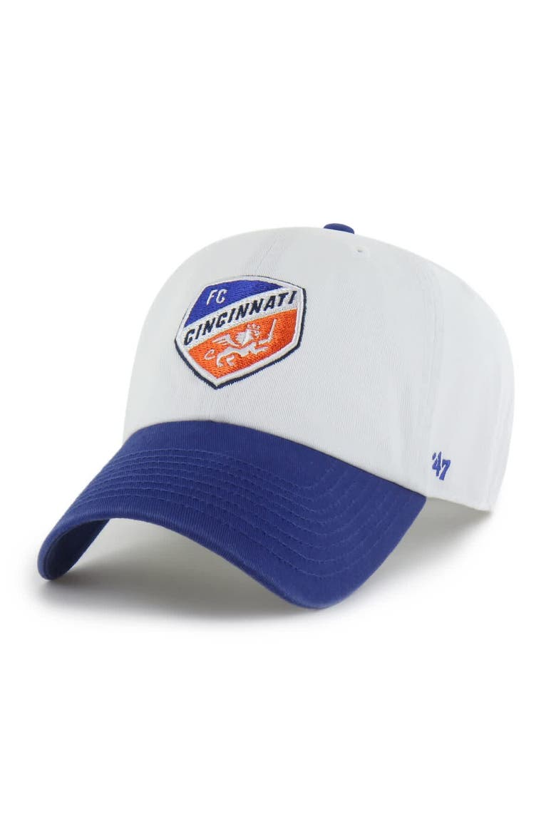 Men's '47  White FC Cincinnati Two-Tone Clean Up Adjustable Hat, Main, color, White