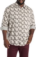 Synrgy by DXL Big & Tall Rolled-Sleeve Floral Print Sport Shirt