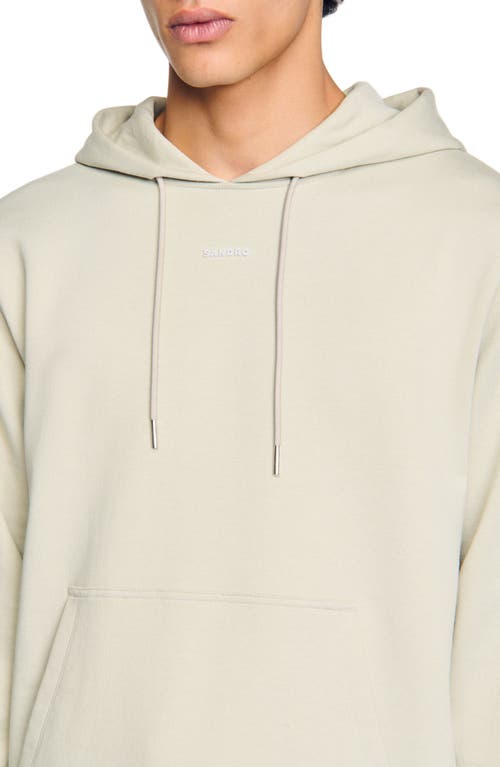 Sandro Logo Hoodie In Light Khaki
