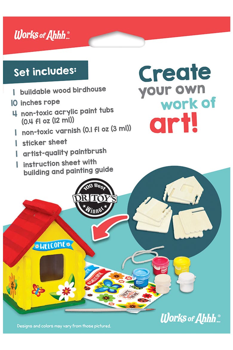 Birdhouse Wood Craft & Paint Kit, Alternate, color, Multicolor