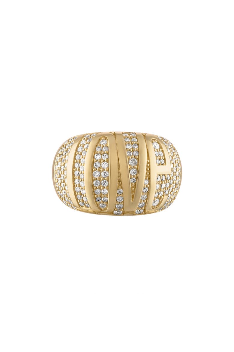 Express Yourself 14k Gold Diamond Dome Ring, Main, color, YELLOW GOLD, DIAMOND