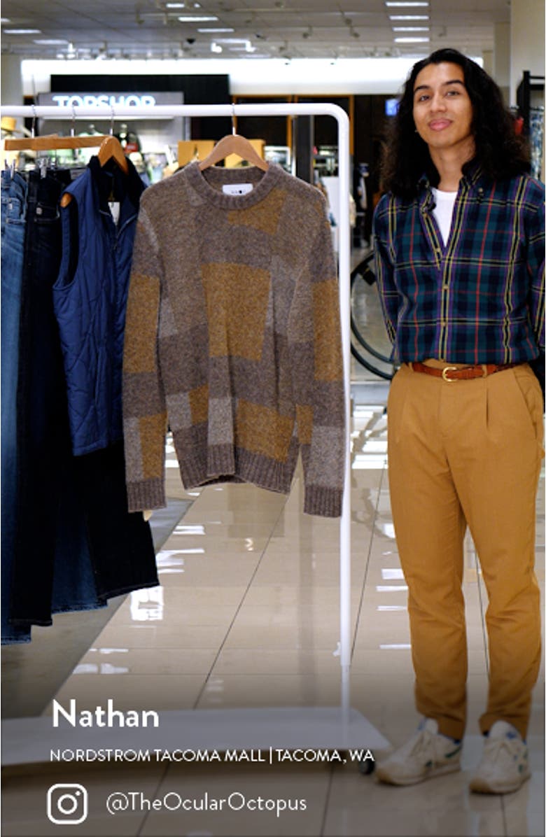 Brady Patchwork Intarsia Wool Blend Sweater, sales video thumbnail