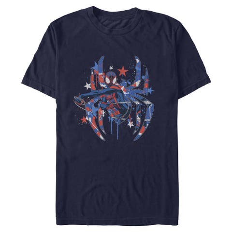 Men's Marvel Patriotic Spider Logo  Graphic T-Shirt