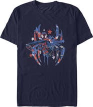 Marvel Men's Marvel Patriotic Spider Logo  Graphic T-Shirt