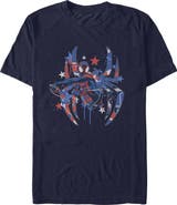 Marvel Men's Marvel Patriotic Spider Logo Graphic T-Shirt