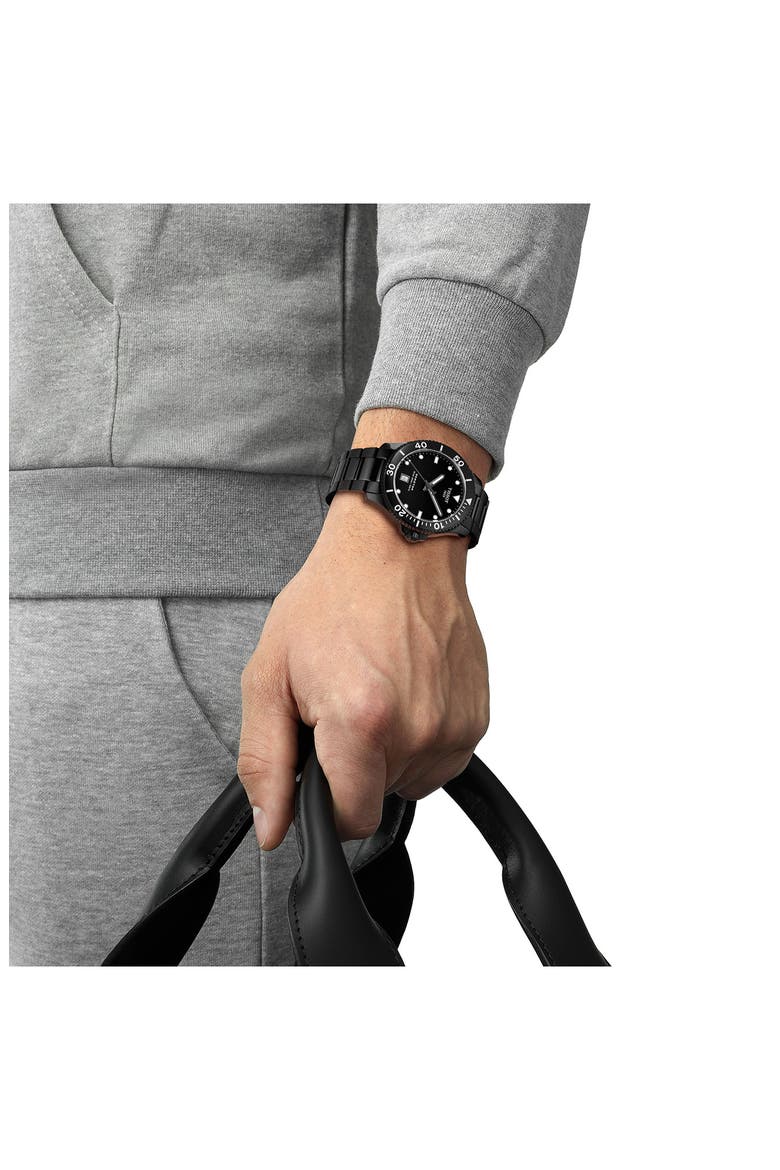 Seastar 1000 Bracelet Watch, 40mm, Alternate, color, BLACK