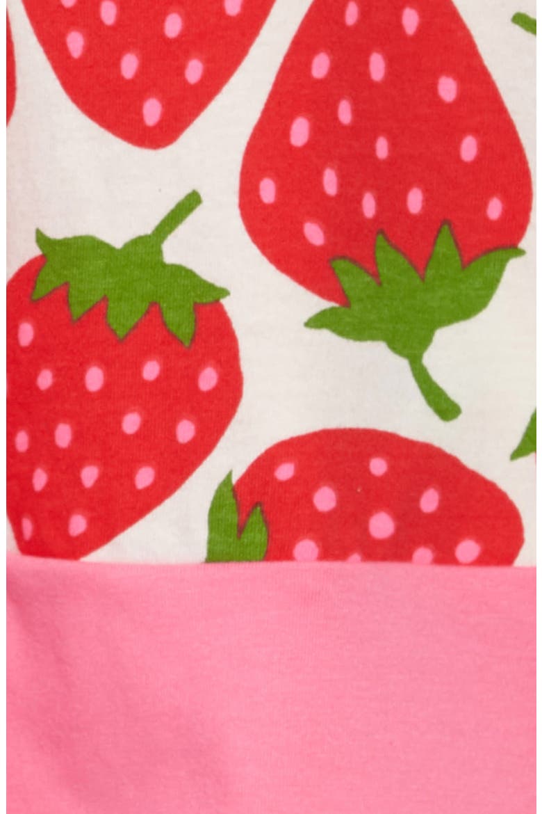 Strawberry Print Jersey Dress, Alternate, color, ECRU SWEET STRAWBERRIES PNK