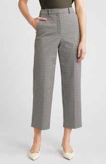 Theory Houndstooth High Waist Straight Leg Pants