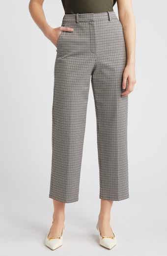 Houndstooth High Waist Straight Leg Pants