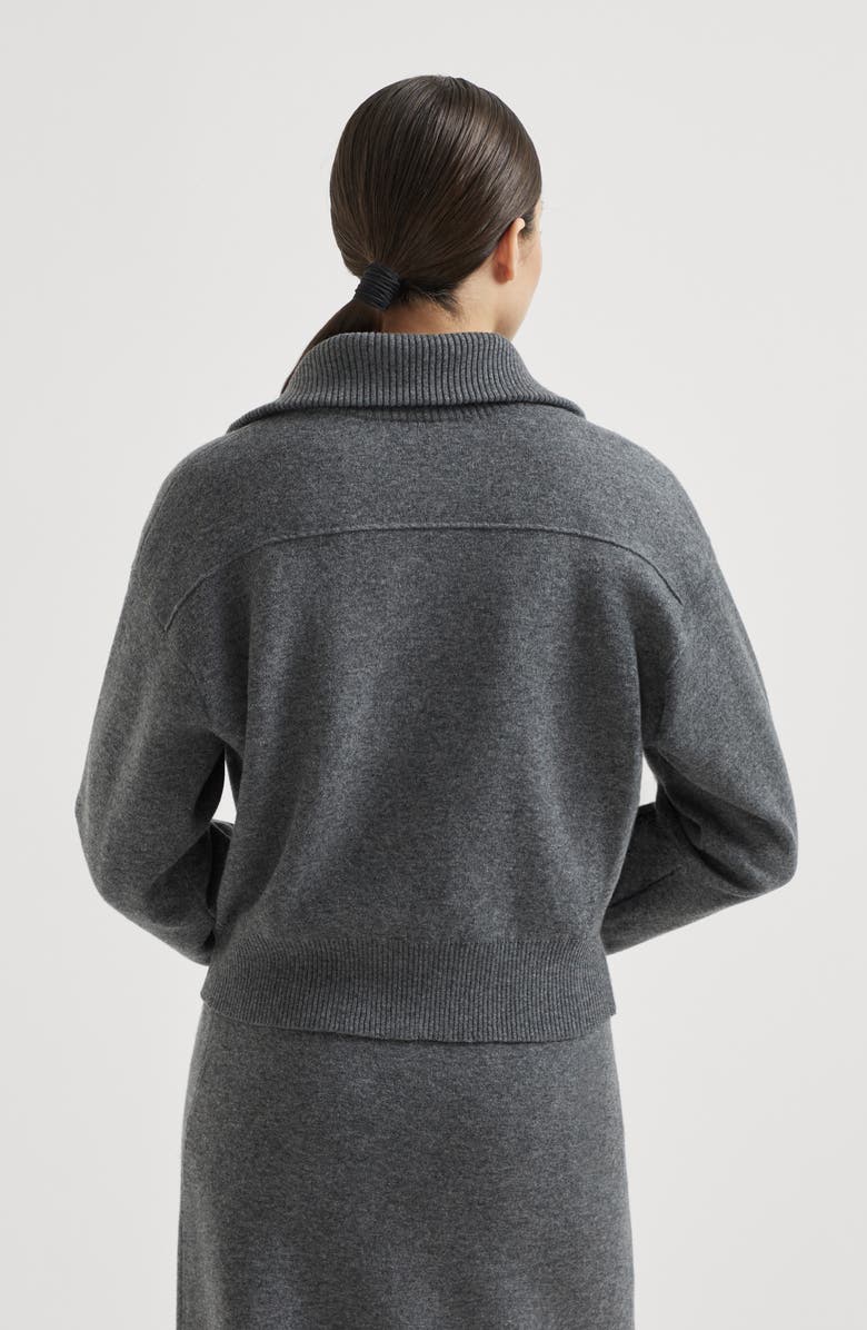 Brunello Cucinelli Double-knit cardigan, Alternate, color, Lead