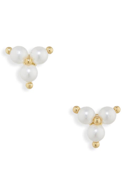 Freshwater Pearl Cluster Stud Earrings