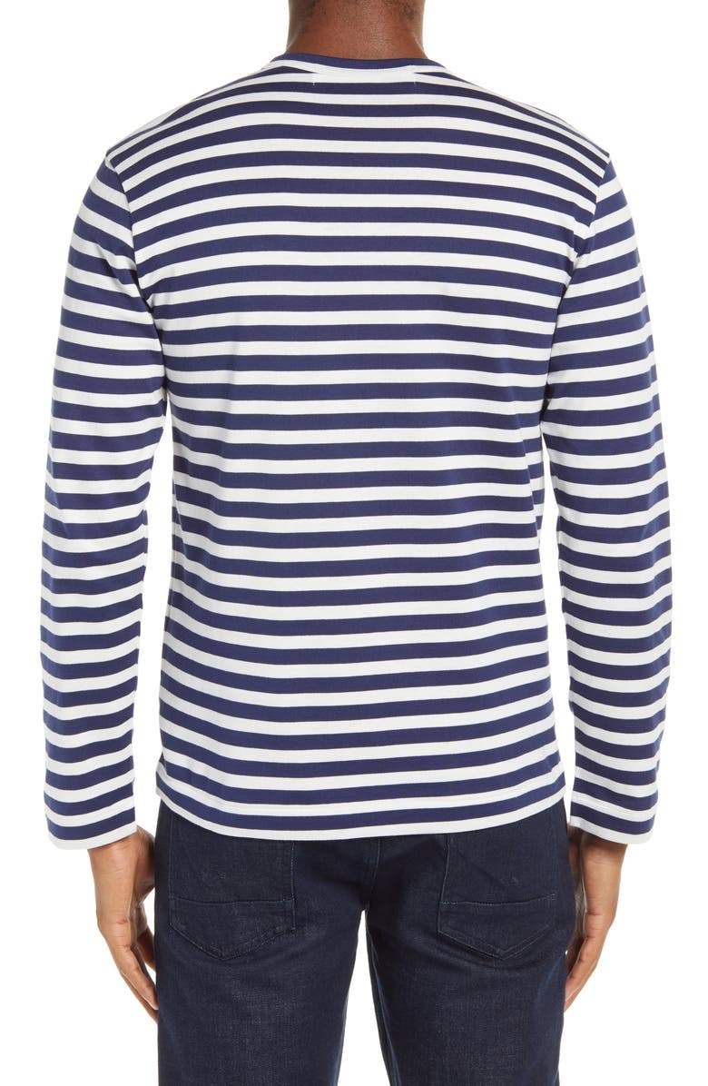 Comme des Garçons PLAY Stripe Long Sleeve Cotton T-Shirt, Alternate, color, 