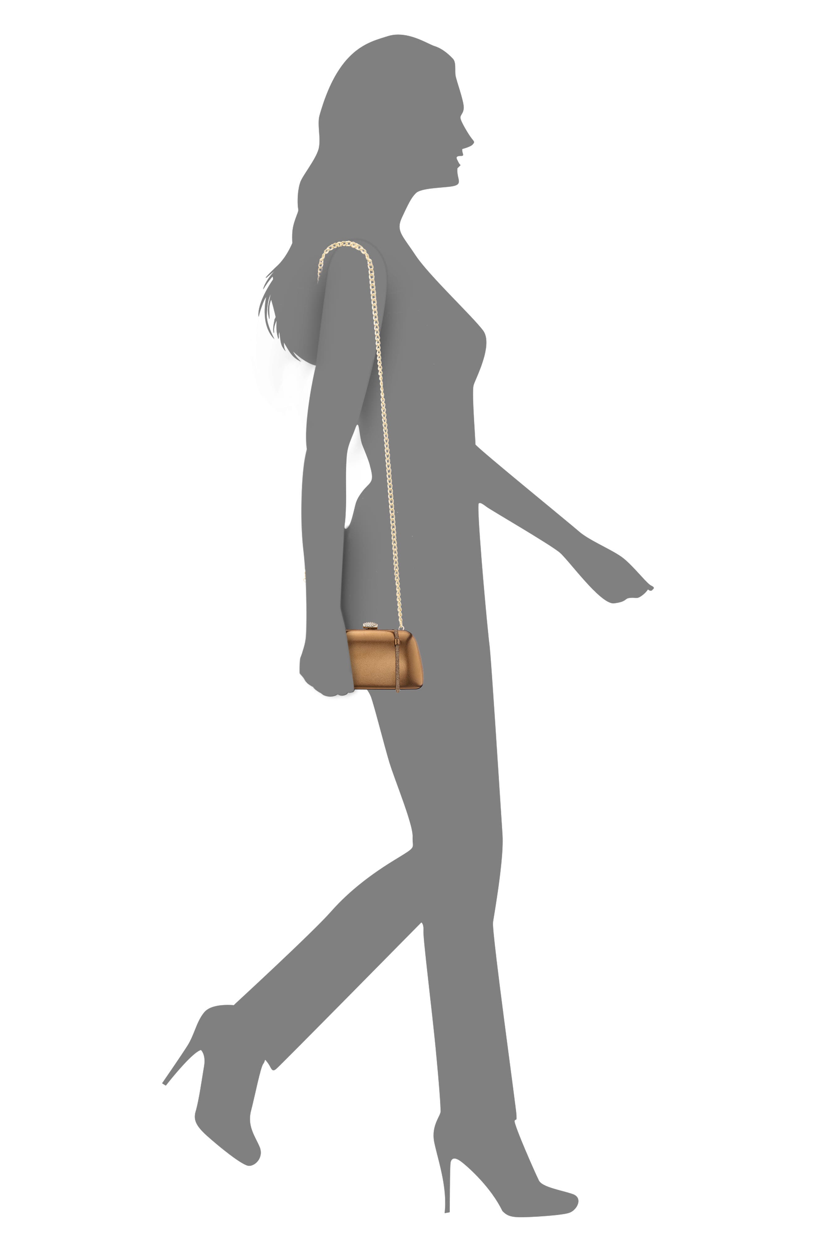 Nina Camara Frame Clutch, Alternate, color, Bronze