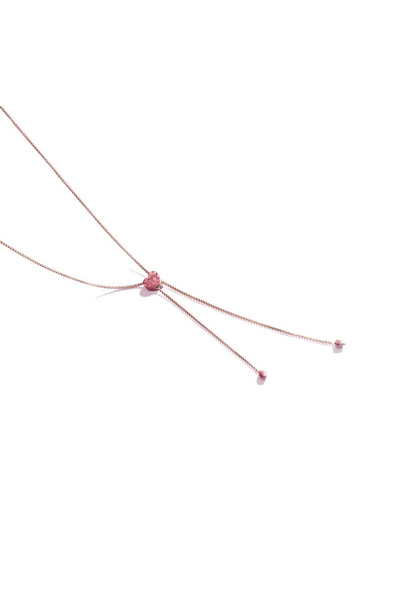 LuvMyJewelry Luv Me Lace Thulite Slide Y-Necklace, Alternate, color, 14Kt Rose Gold Vermeil