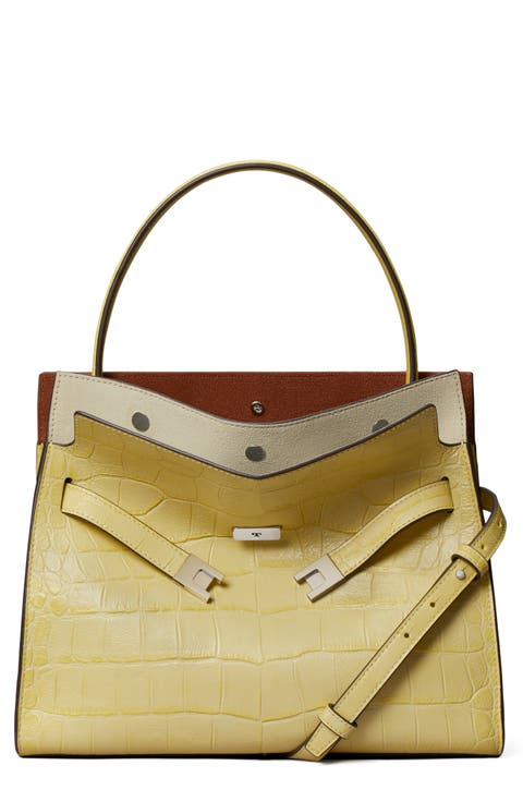 Lee Radziwill Croc Embossed Leather Tote