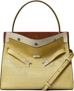 Tory Burch Lee Radziwill Croc Embossed Leather Tote