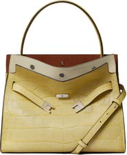 Tory Burch Lee Radziwill Croc Embossed Leather Tote