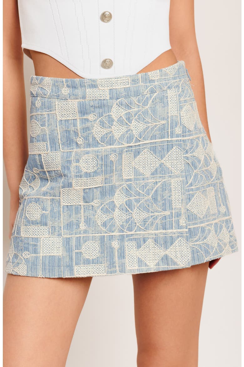 Embroidered Skort, Main, color, LIGHT BLUE