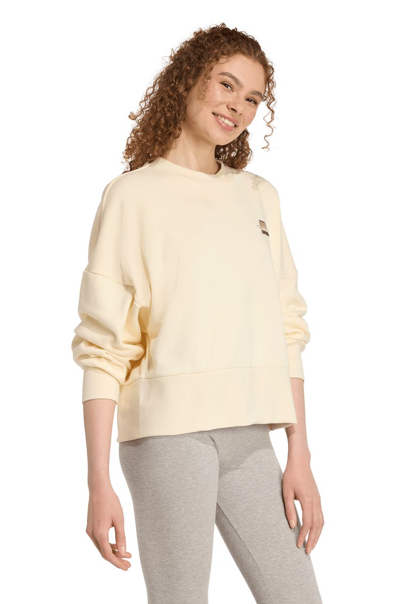 adidas Cat Patch Crewneck Sweater, Alternate, color, Cream White