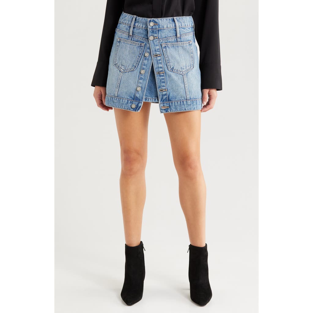 HIDDEN JEANS Button Front Denim Miniskirt in Medium Wash  product