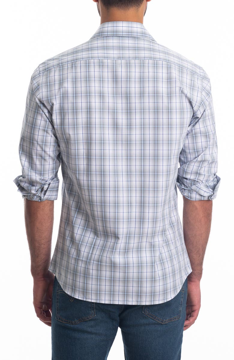 Jared Lang Trim Fit Plaid Cotton Button-Up Shirt, Alternate, color,