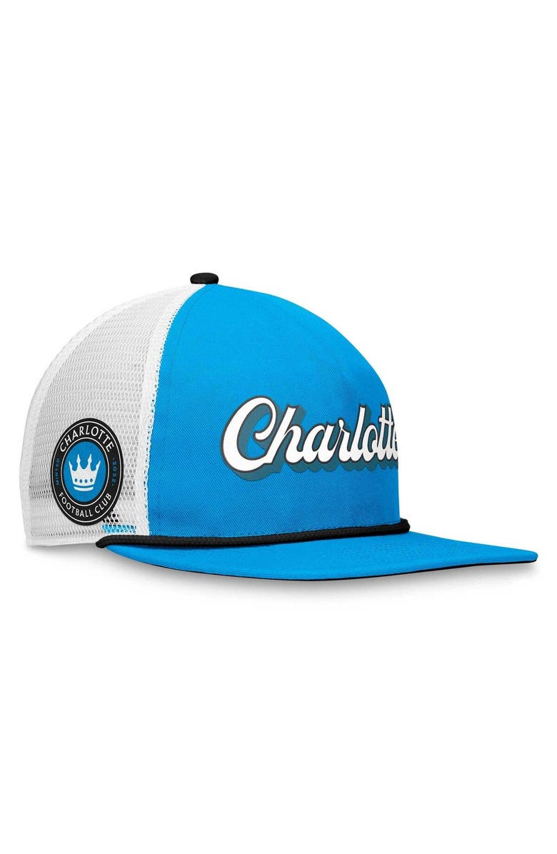 FANATICS Men's Fanatics Branded Blue/White Charlotte FC True Classic Golf Snapback Hat, Main, color, 