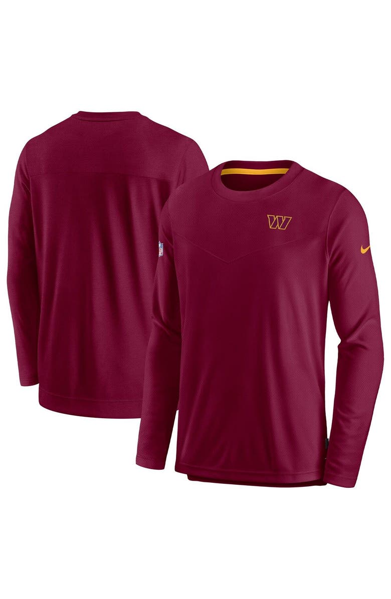 Nike Men's Nike Burgundy Washington Commanders Sideline Lockup Performance Long Sleeve T-Shirt, Main, color,