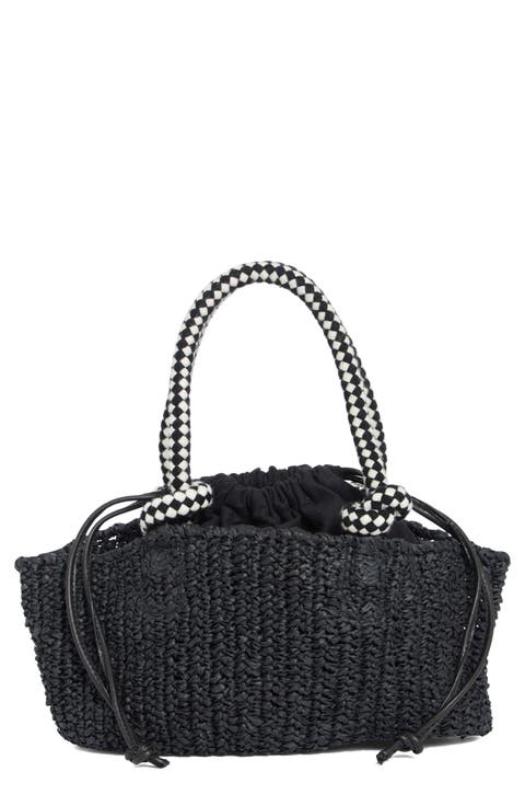 Drawstring Bag Straw Tote