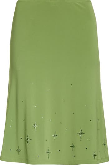 Sandy Liang Emolga Crystal Embellished Jersey Skirt | Nordstrom