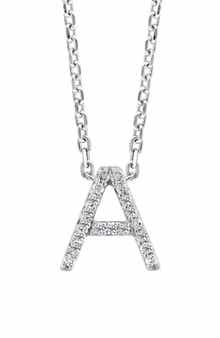 EFFY Sterling Silver Pavé Diamond Initial Pendant Necklace - 0.14 ctw.