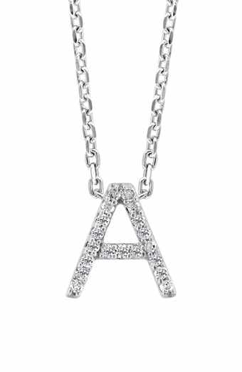 EFFY Sterling Silver Pavé Diamond Initial Pendant Necklace - 0.14 ctw.