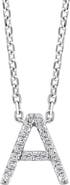 EFFY Sterling Silver Pavé Diamond Initial Pendant Necklace - 0.14 ctw.