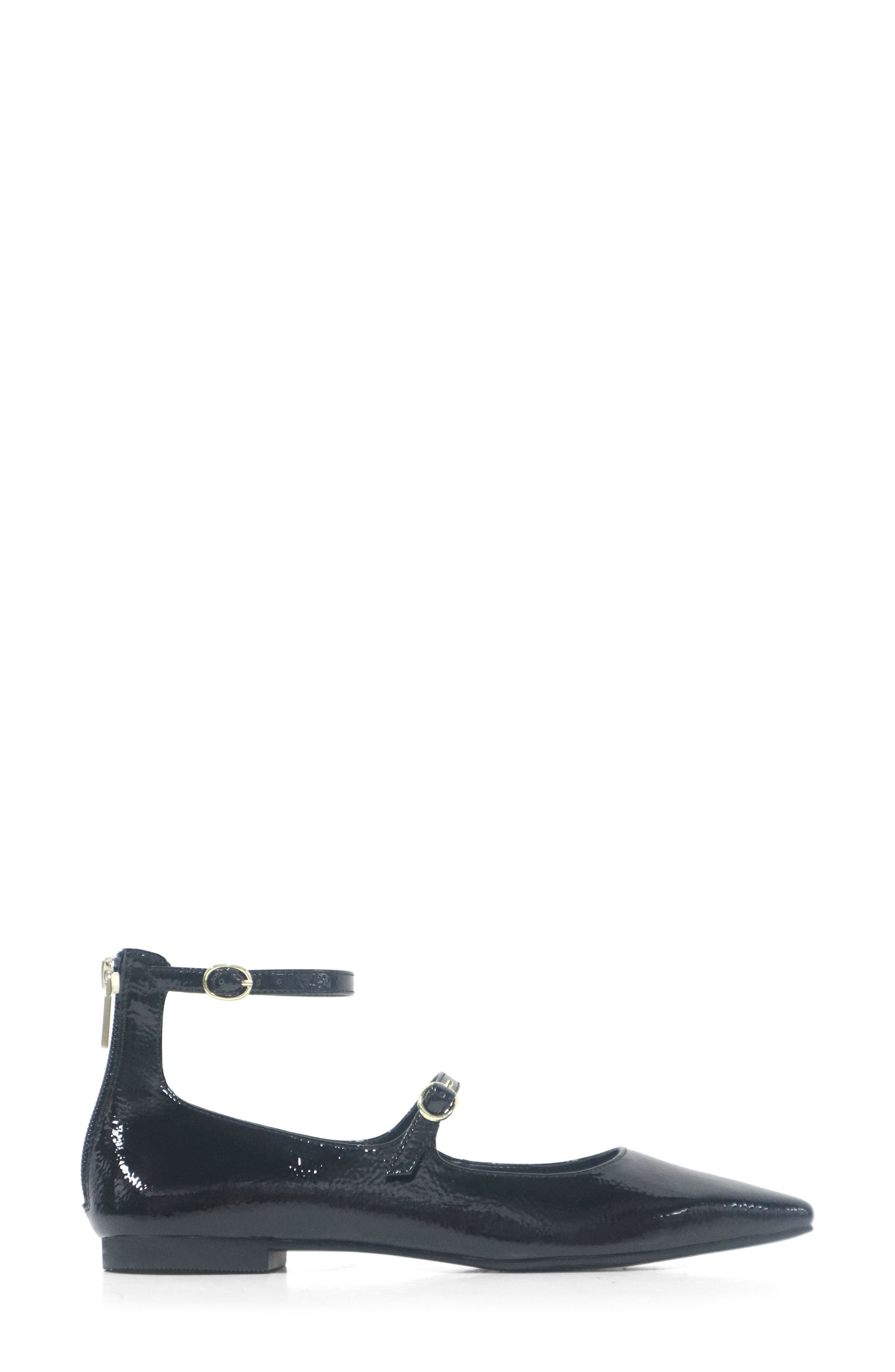 Kenneth Cole Nolita Ankle Strap Mary Jane Flat, Alternate, color, Black Patent
