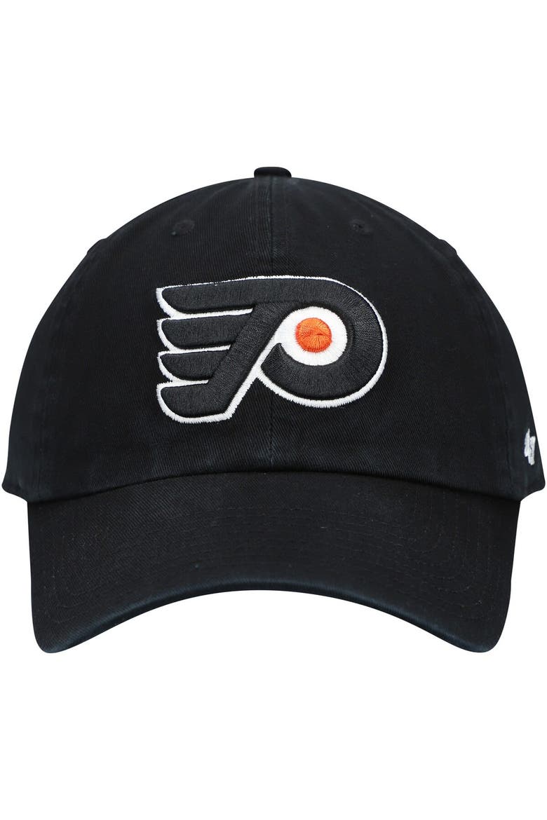 Men's '47 Black Philadelphia Flyers Team Clean Up Adjustable Hat, Alternate, color, Black