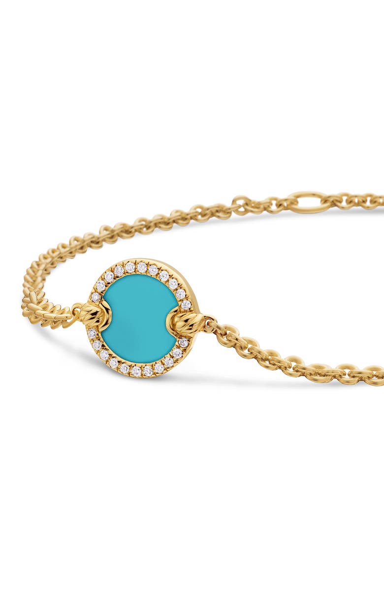 David Yurman Petite Elements Center Station Chain Bracelet with Semiprecious Stone & Diamonds, Alternate, color, 