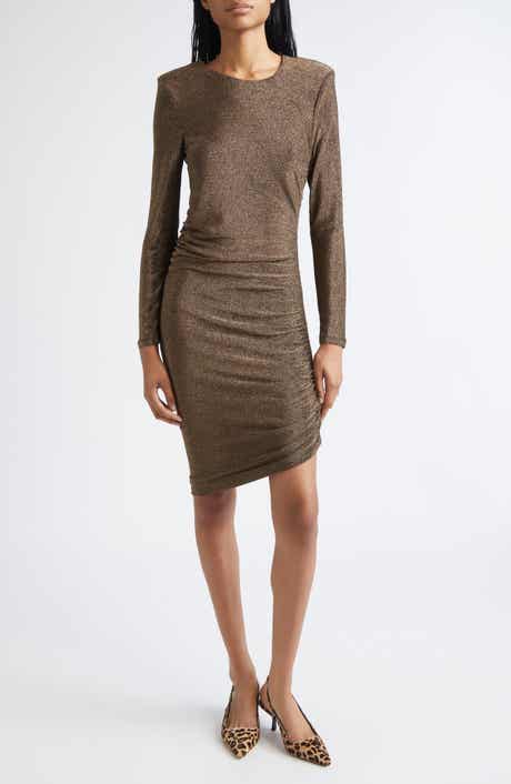Veronica Beard Cyrus Long Sleeve Ruched Body-Con Dress