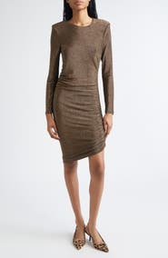 Veronica Beard Cyrus Long Sleeve Ruched Body-Con Dress