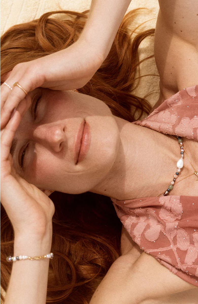MADE BY MARY Low Tide Pearl Necklace, Alternate, color, Gold Vermeil