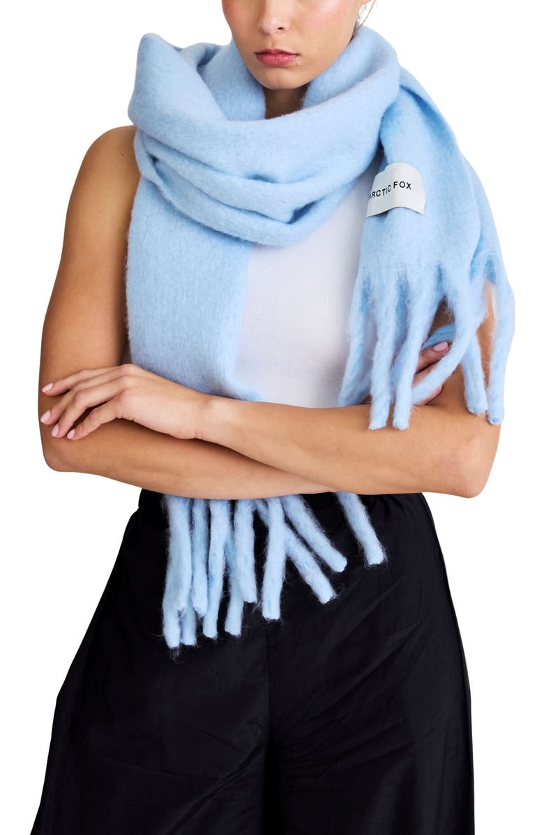 Arctic Fox & Co The Stockholm Fringe Scarf, Main, color, Glacier Blue