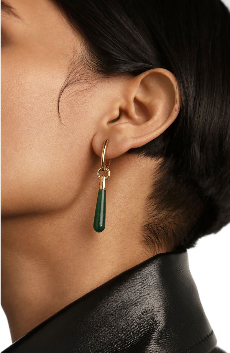 PDPAOLA Large Jupiter Single Hoop, Alternate, color, Green Aventurine