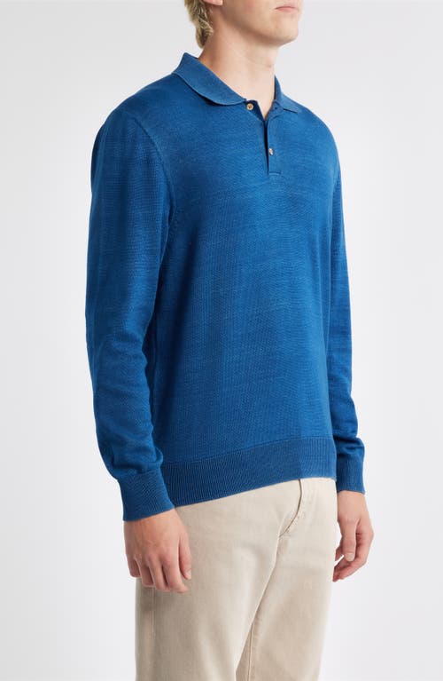 Alex Crane Feather Organic Cotton Polo Sweater In Blue