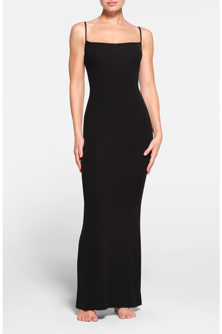 Soft Lounge Long Slipdress, Main, color, ONYX