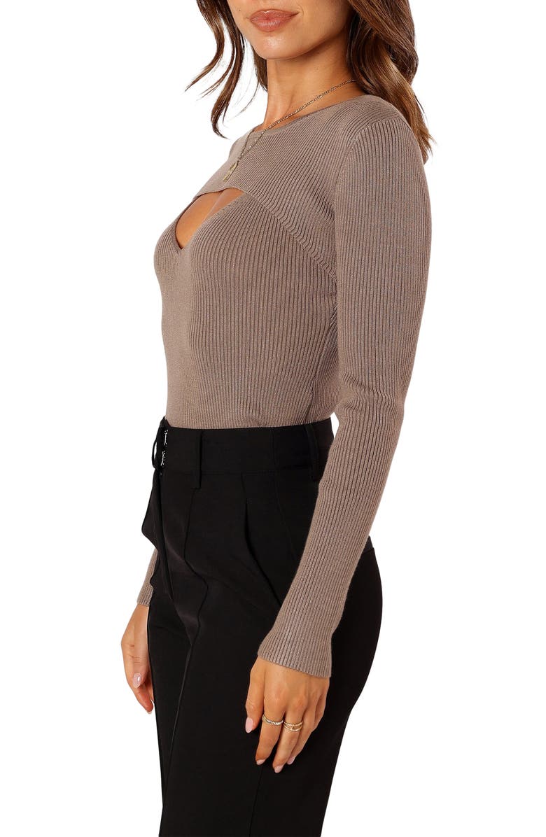Petal & Pup Jupiter Cutout Rib Sweater, Alternate, color, Light/Pastel Brown
